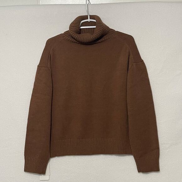Dazy Turtleneck Sweater Womens XL Brown Long Sleeve Tight Knit NWT Pullover - Picture 1 of 10